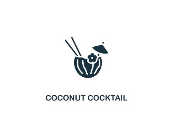 Coconut Cocktail Icon: A Fresh Graphic Design Asset for Modern Icons