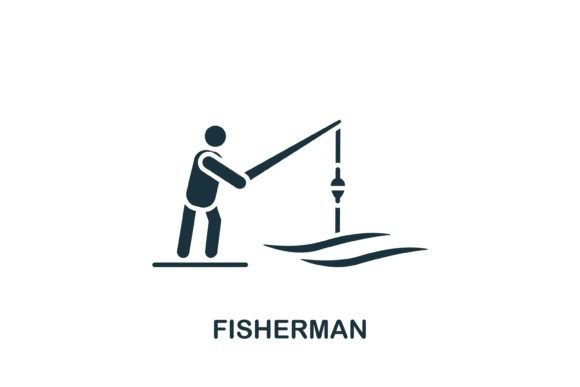 Fisherman Icon Graphics and Icons for Local Branding