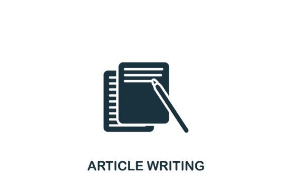 Reviewing Article Writing Icon for Local Business Graphics